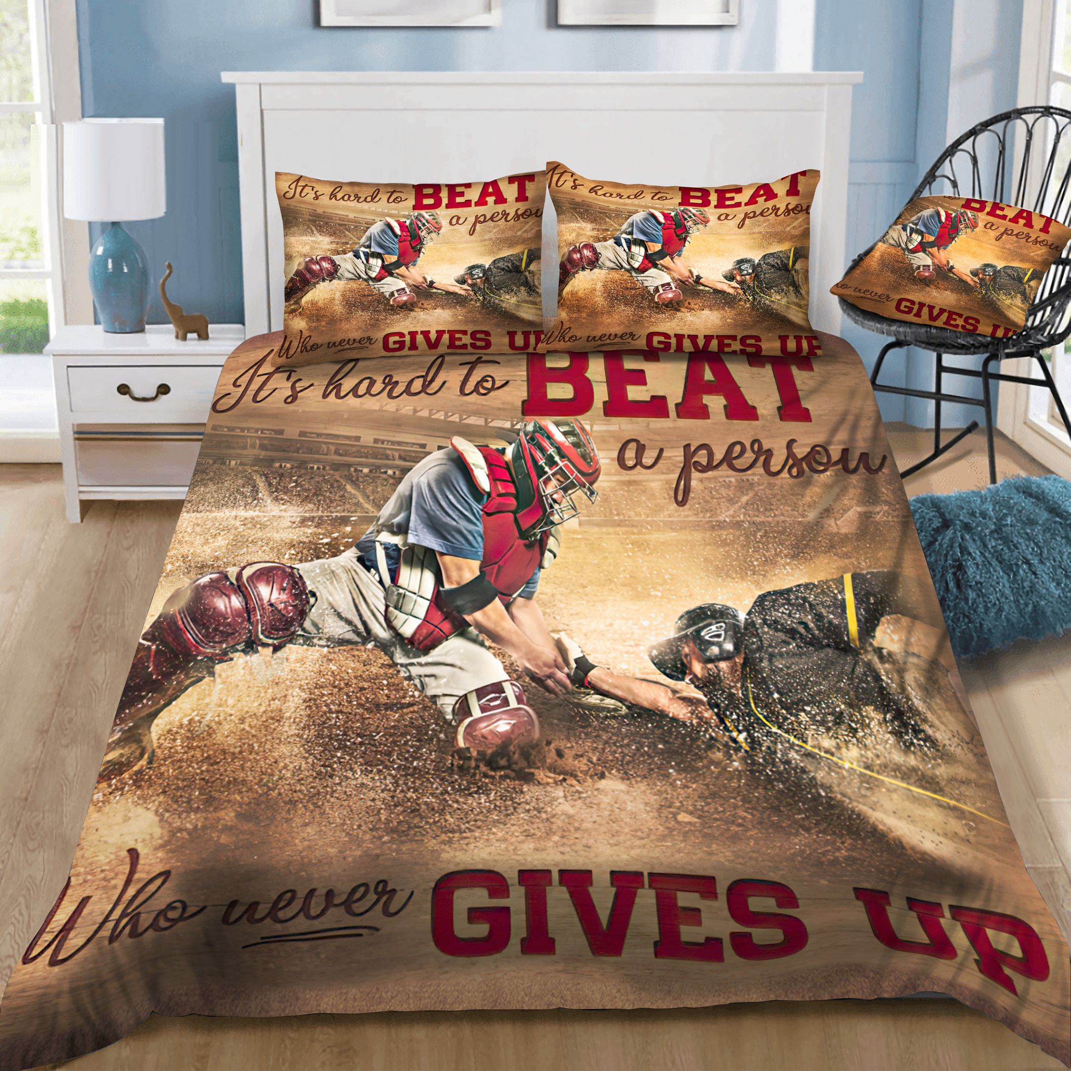 Baseball Its Hard To Beat Bedding Set