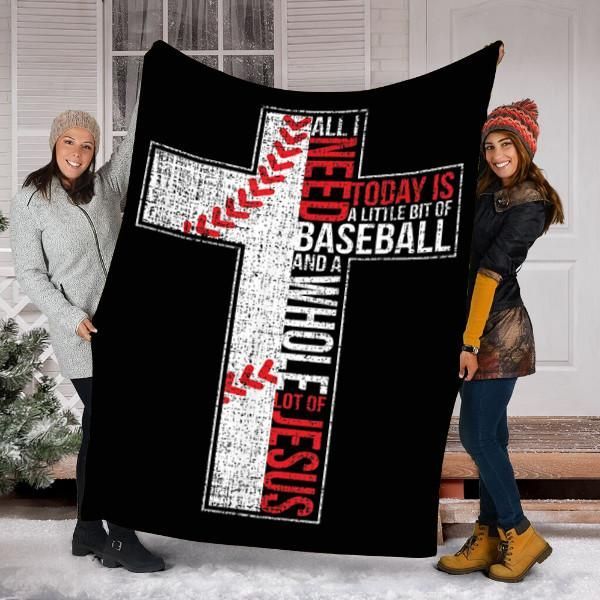 Baseball Jesus Sherpa Fleece Blanket
