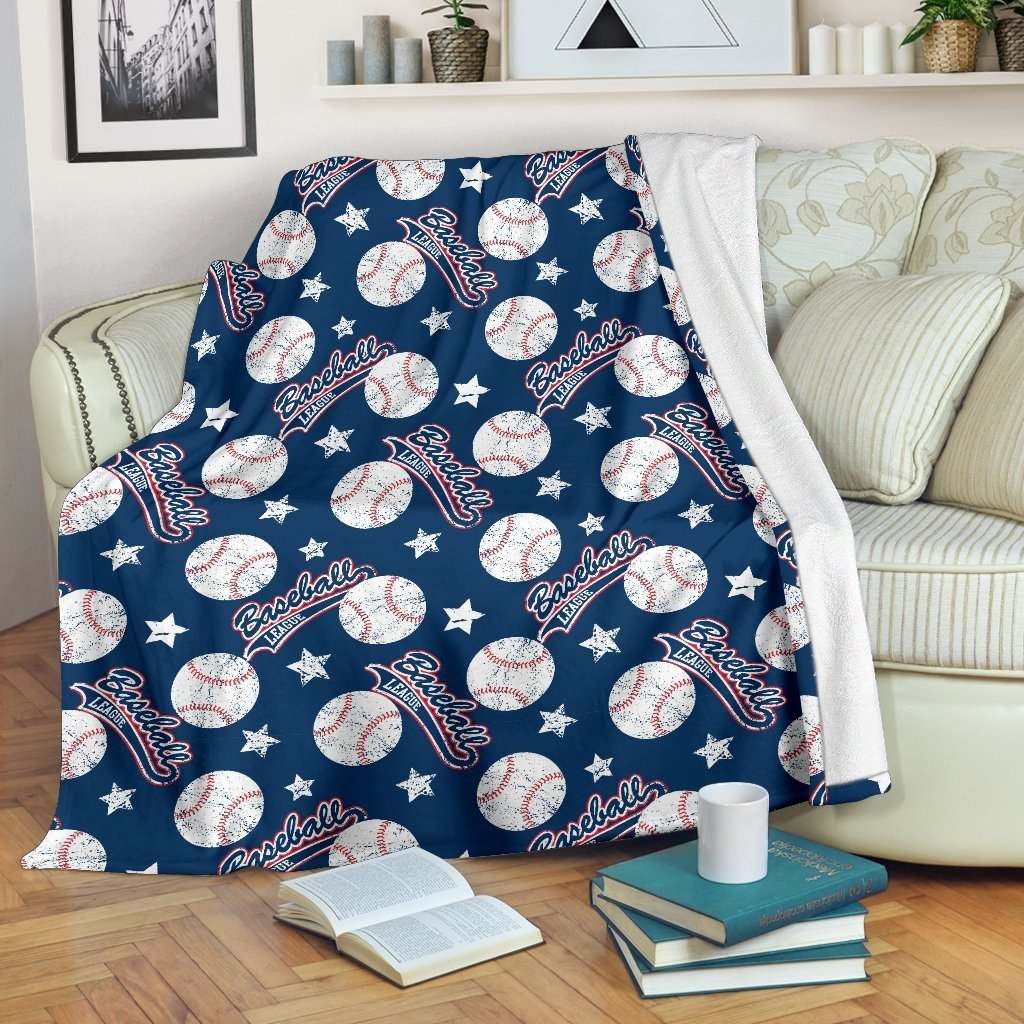 Baseball League Sherpa Fleece Blanket