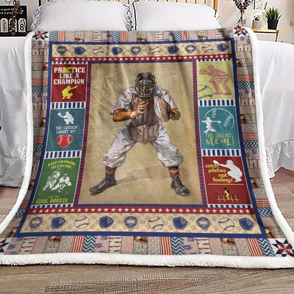 Baseball Sherpa Fleece Blanket