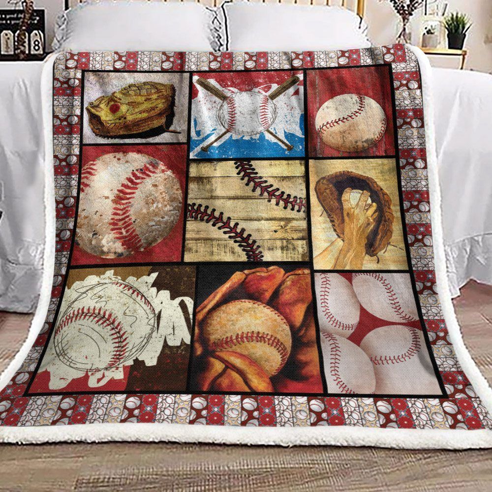 Baseball Sherpa Fleece Blanket