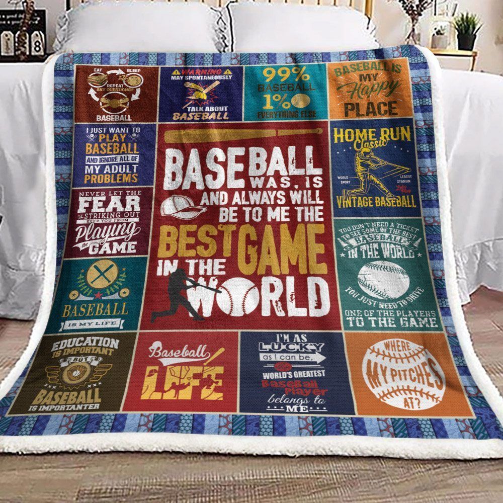 Baseball Sherpa Fleece Blanket