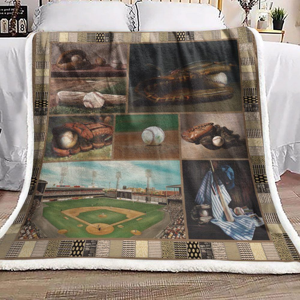 Baseball Sherpa Fleece Blanket