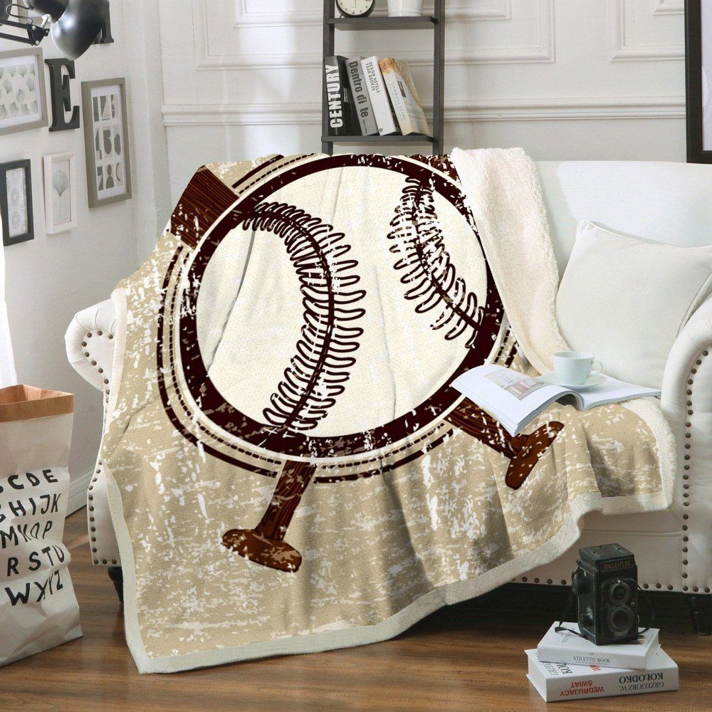 Baseball Sherpa Fleece Blanket