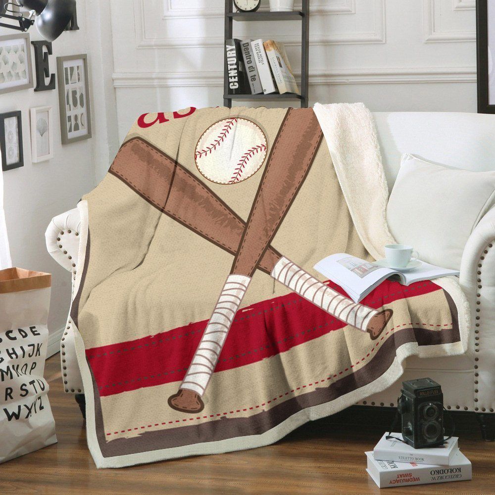 Baseball Sherpa Fleece Blanket