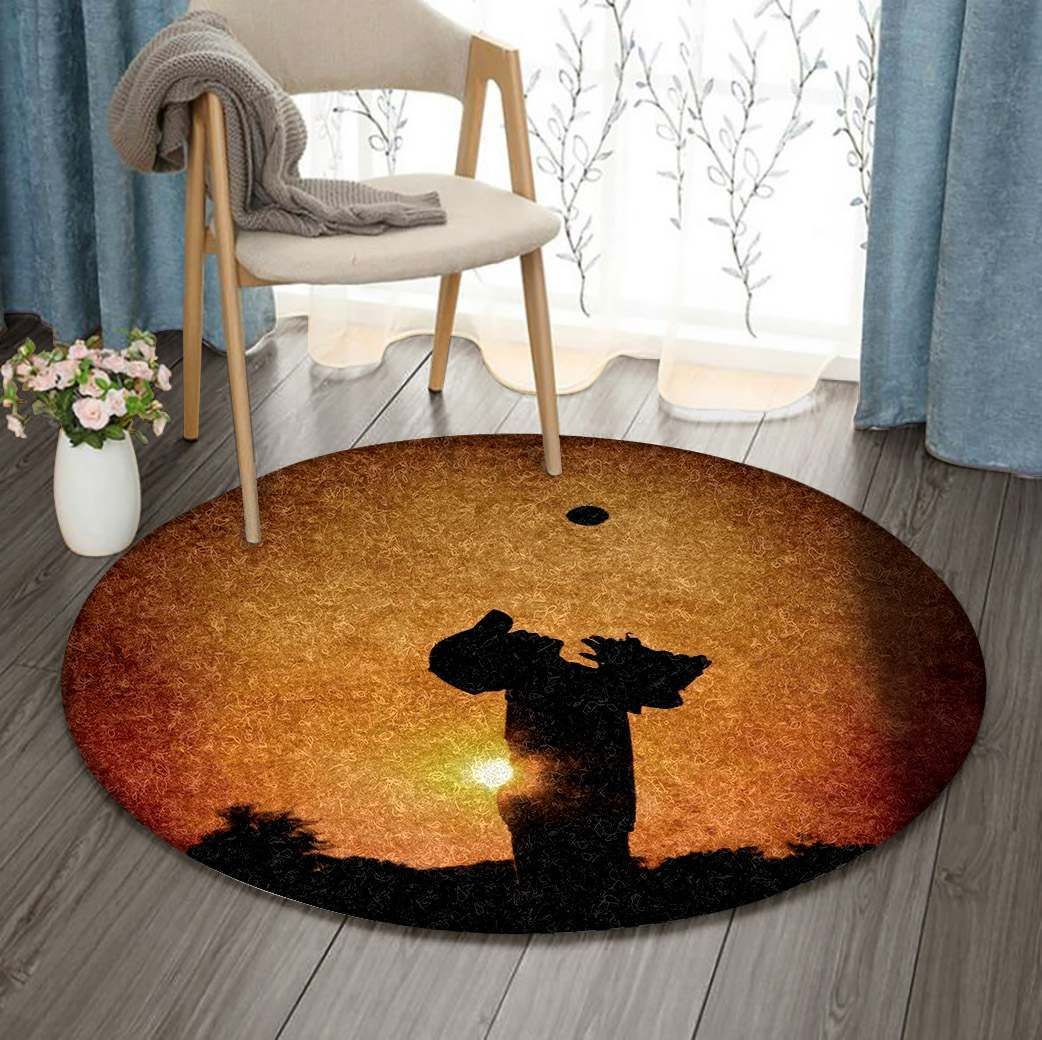 Baseball Round Carpet