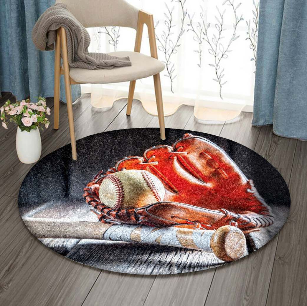 Baseball Round Carpet