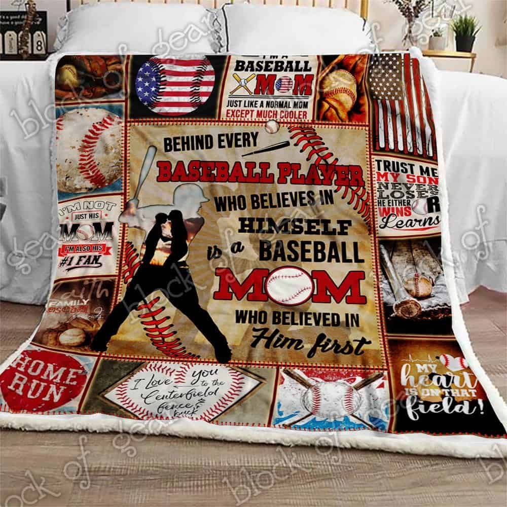 Baseball Mom Sherpa Fleece Blanket