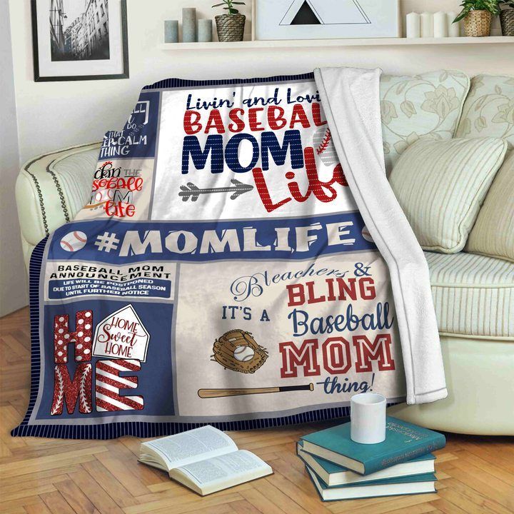 Baseball Mom Sherpa Fleece Blanket