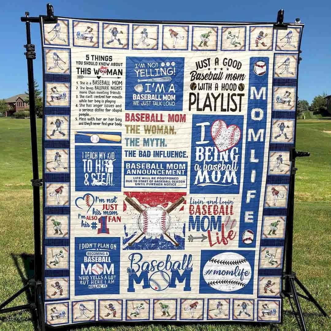 Baseball Mom CLT150603 Quilt Blanket
