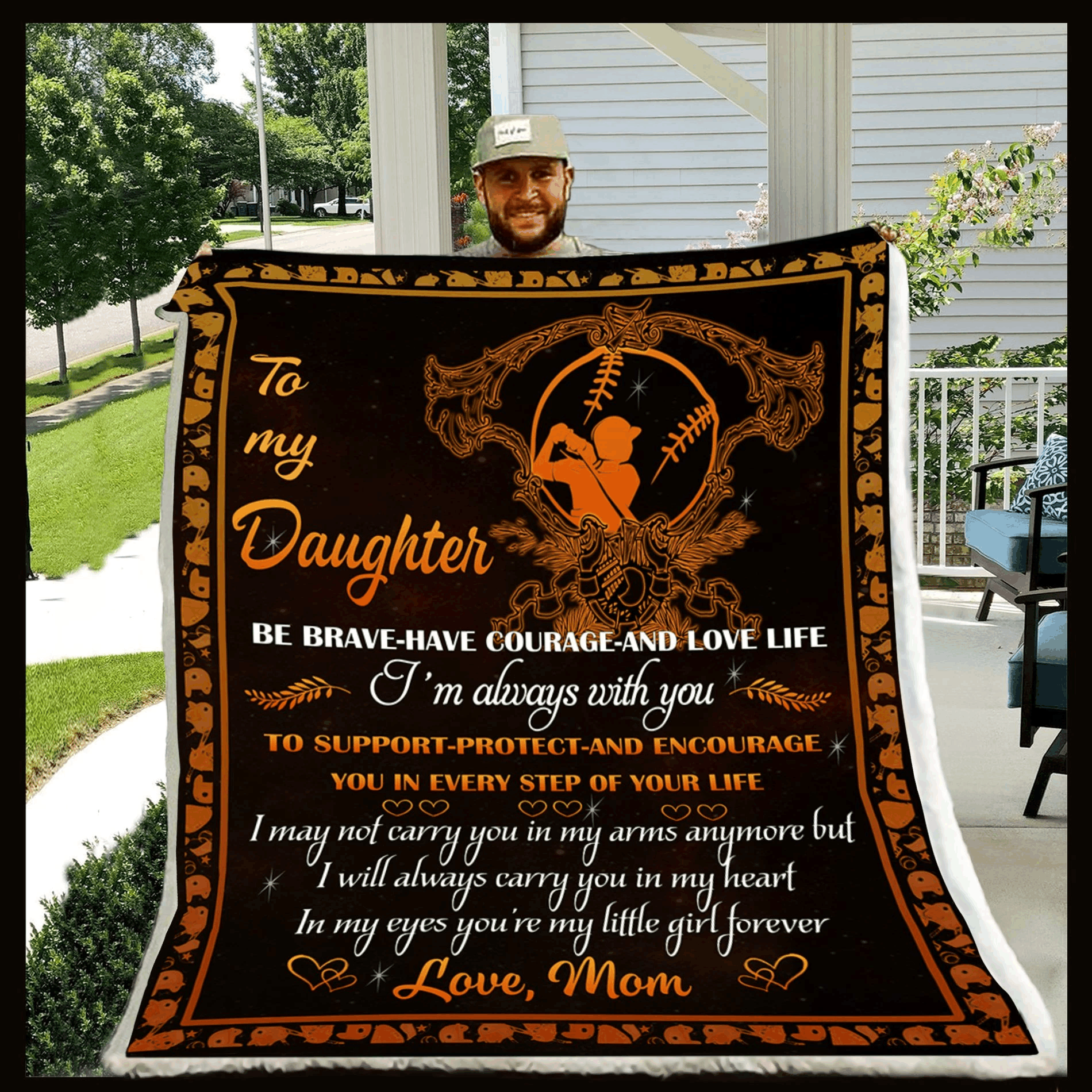 Baseball Mom To Daughter Sherpa Fleece Blanket