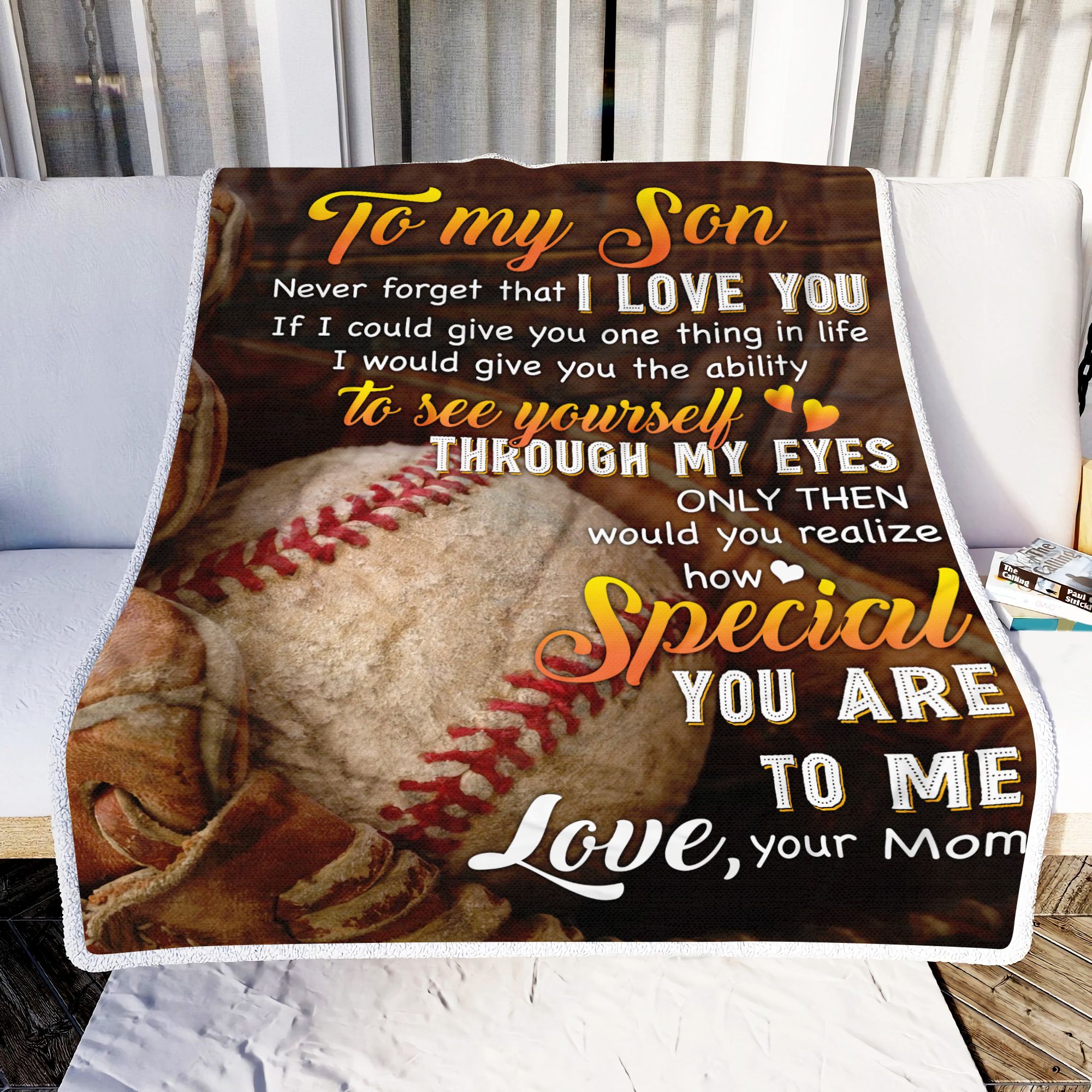 Baseball Mom To My Son Fleece Blanket