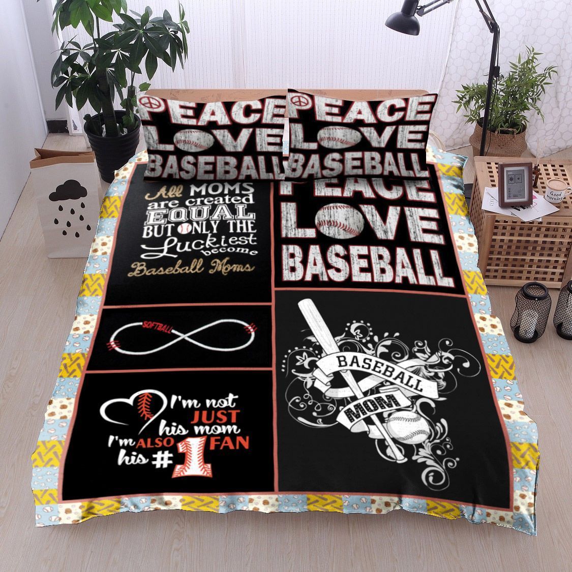 Baseball Mom Bedding Set