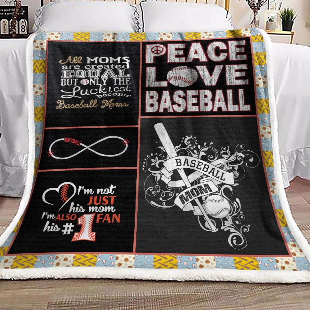 Baseball Mom Sherpa Fleece Blanket