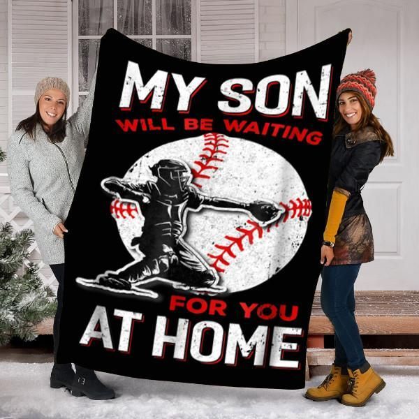Baseball My Son Sherpa Fleece Blanket