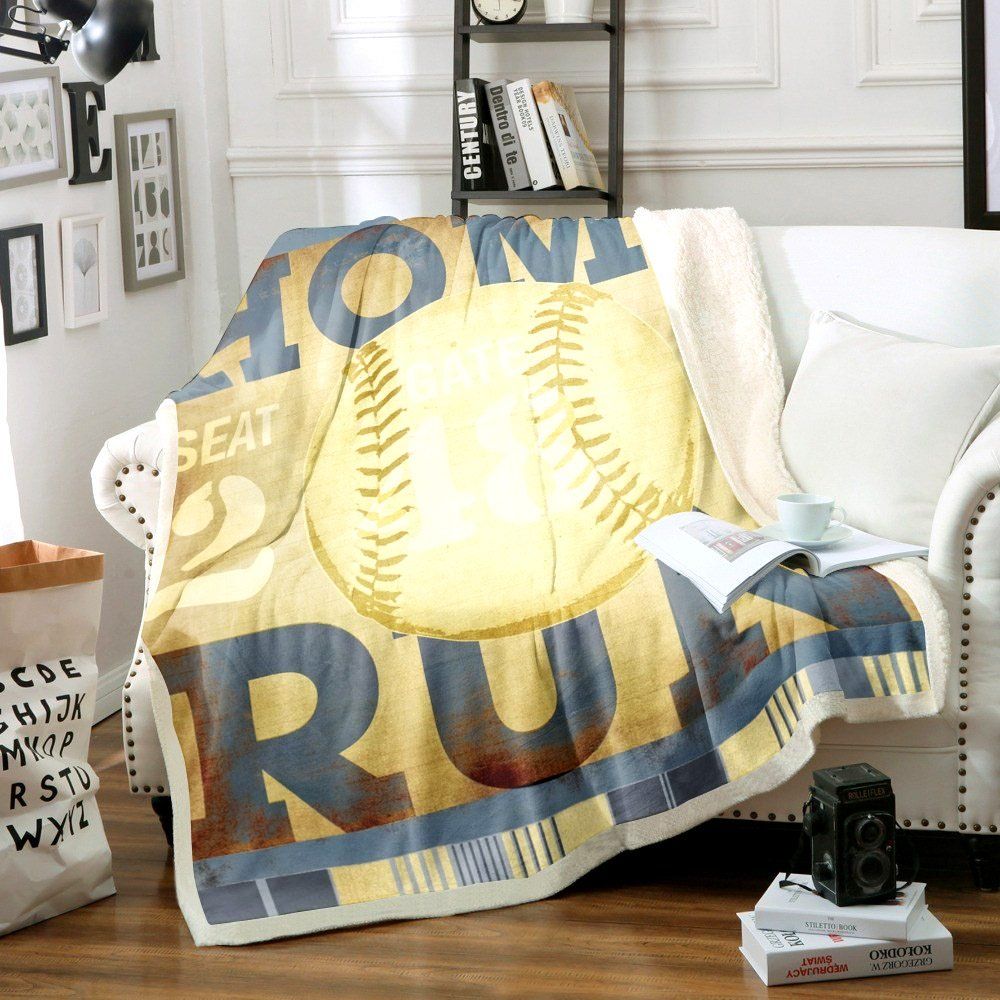 Baseball Sherpa Fleece Blanket