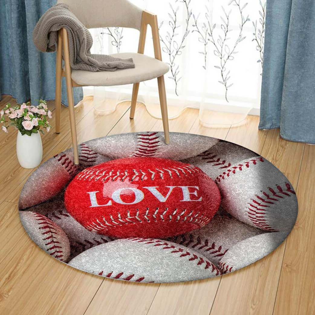 Baseball Round Carpet