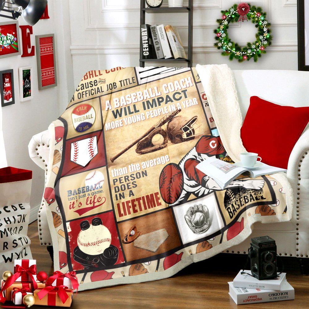Baseball Sherpa Fleece Blanket