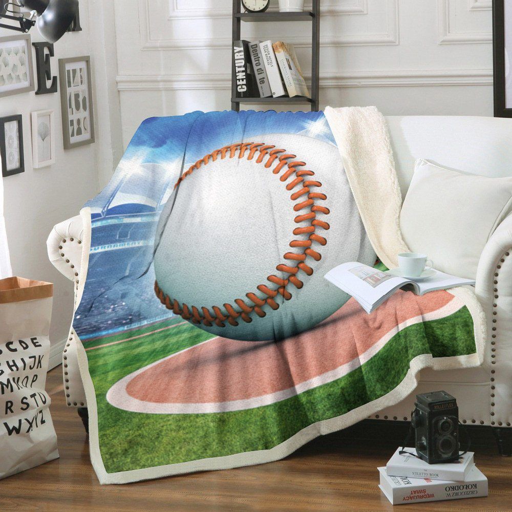 Baseball Sherpa Fleece Blanket