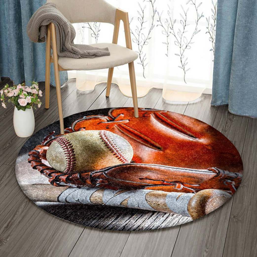 Baseball Round Carpet