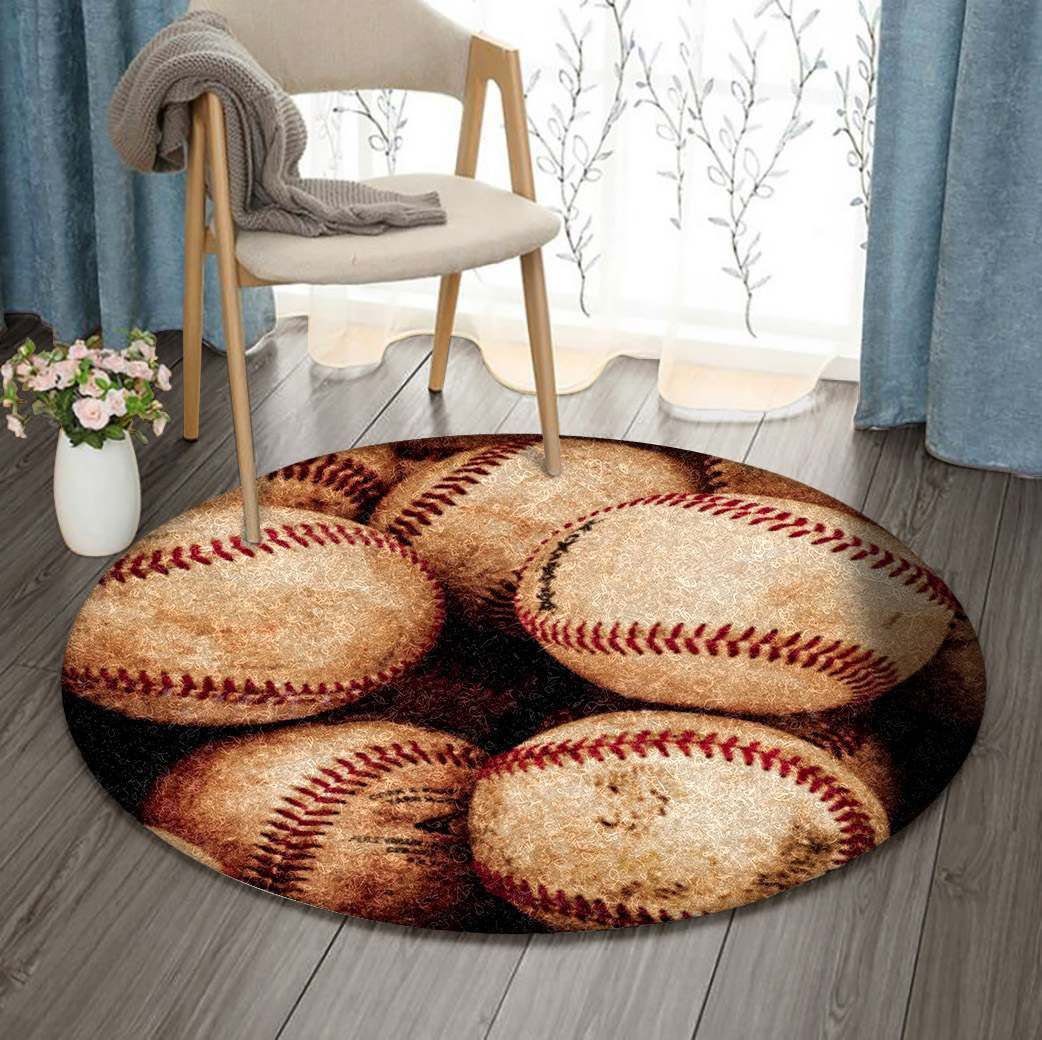 Baseball Round Carpet