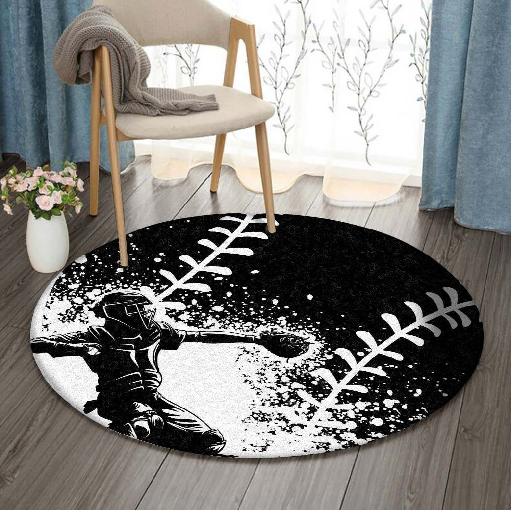Baseball Round Carpet