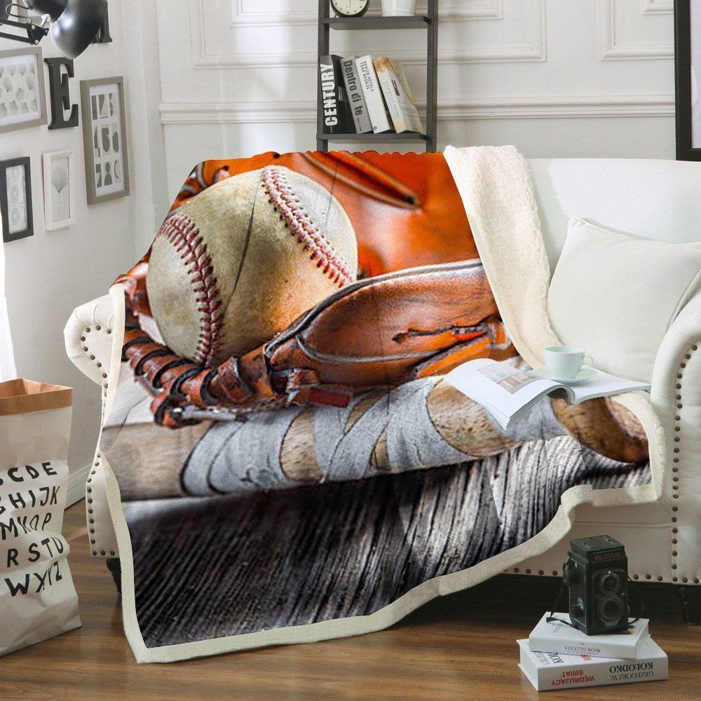 Baseball Sherpa Fleece Blanket