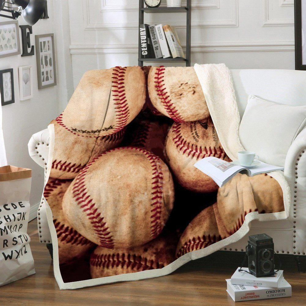 Baseball Sherpa Fleece Blanket