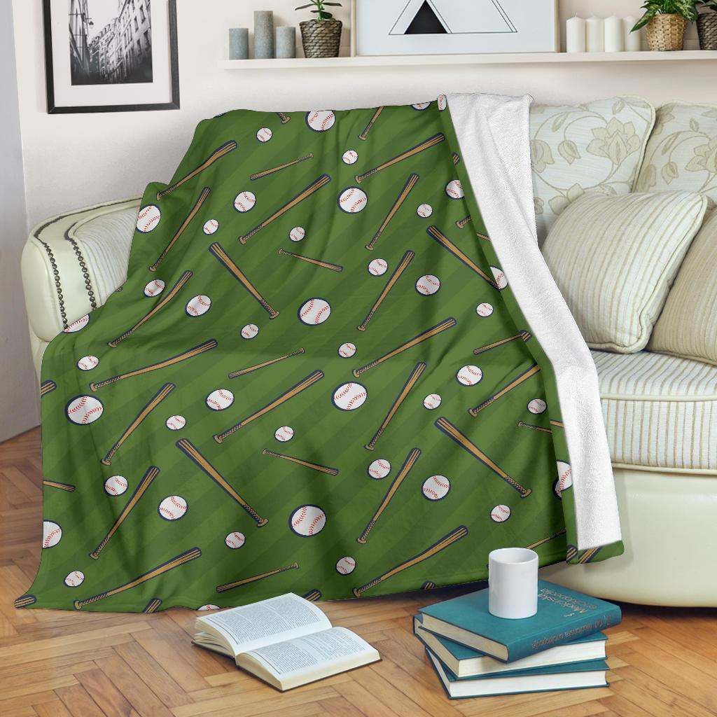 Baseball Pattern Sherpa Fleece Blanket