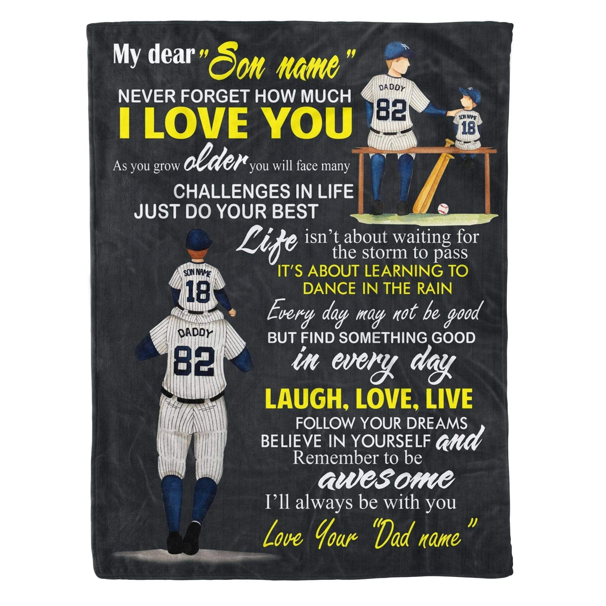Baseball Personalized Fleece Blanket