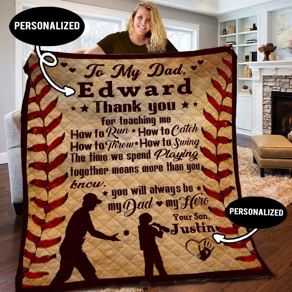 Baseball Personalized Quilt Blanket BBB060527NB