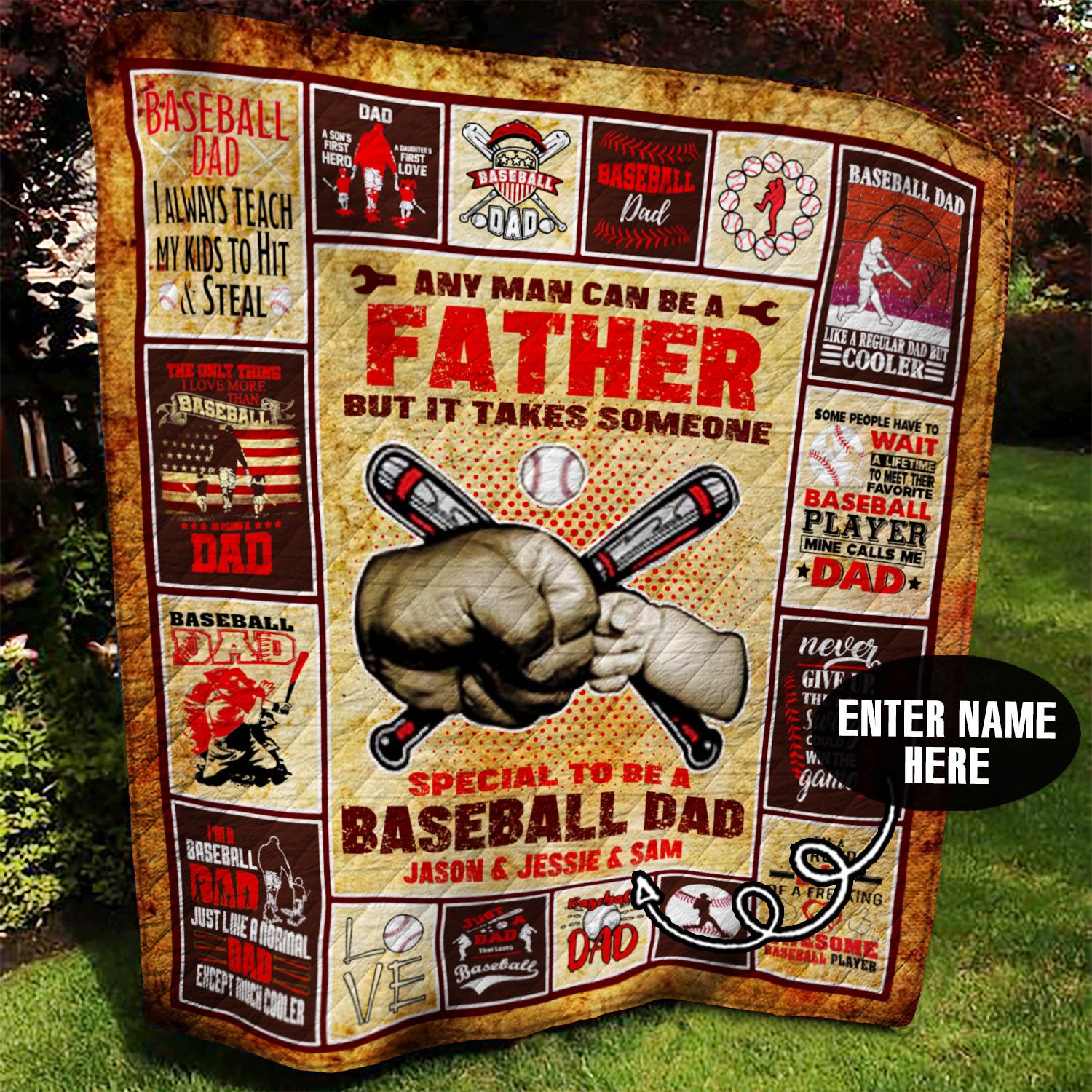 Baseball Personalized Quilt Blanket BBB120614SM