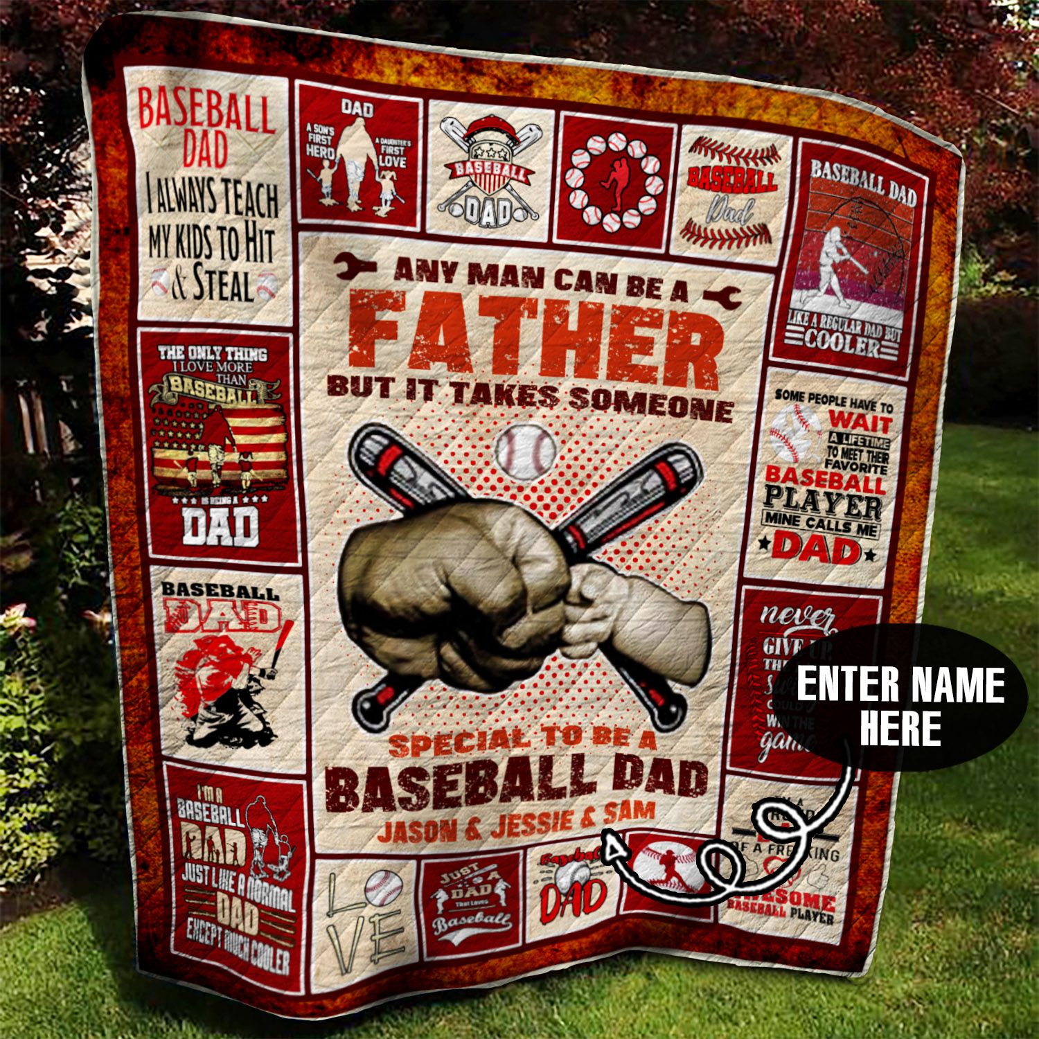 Baseball Personalized Quilt Blanket BBB120615SM