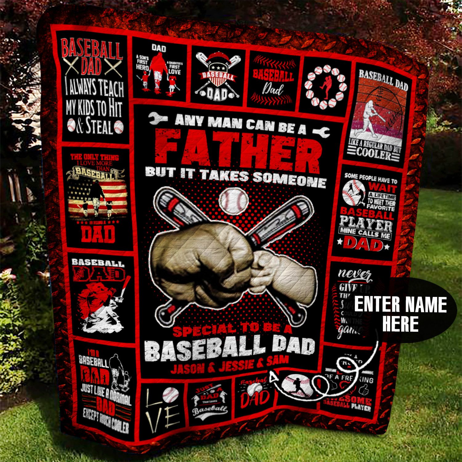 Baseball Personalized Quilt Blanket BBB120616SM