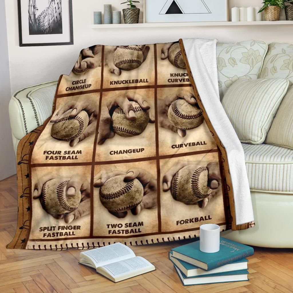 Baseball Pitching Grips Sherpa Fleece Blanket