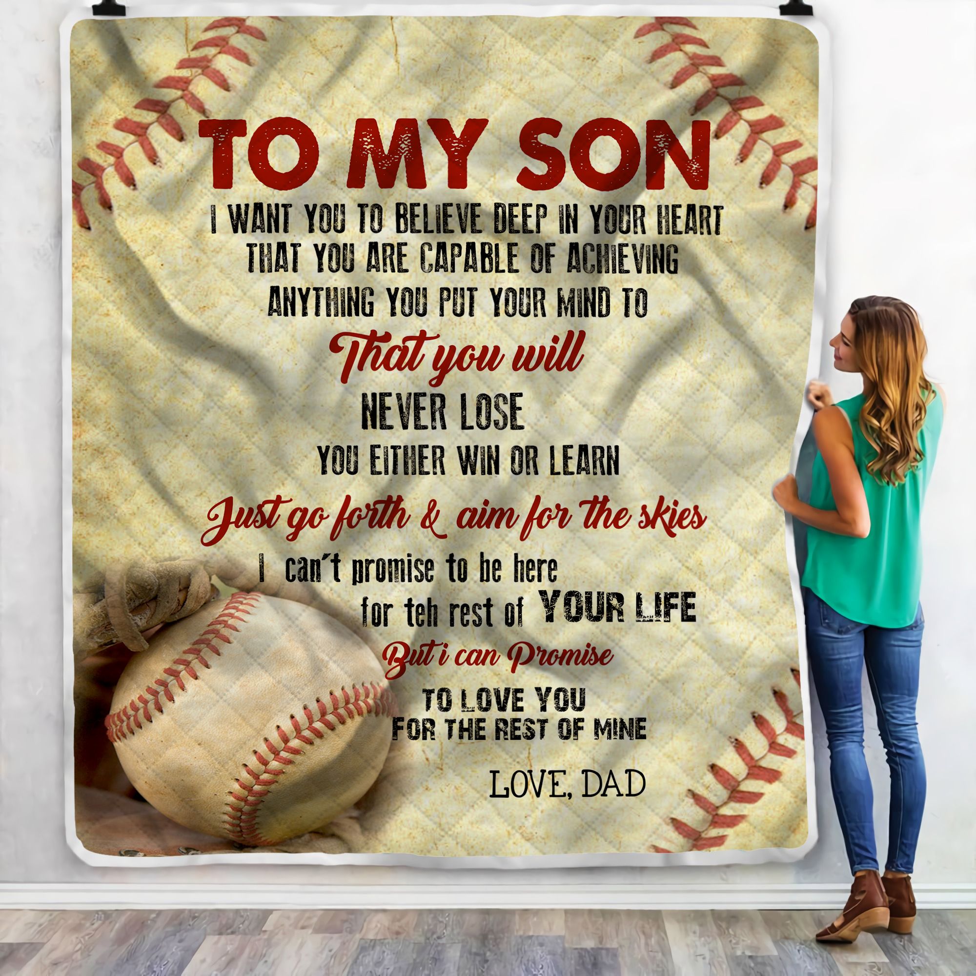 Baseball Players Dad To My Son Fleece Blanket