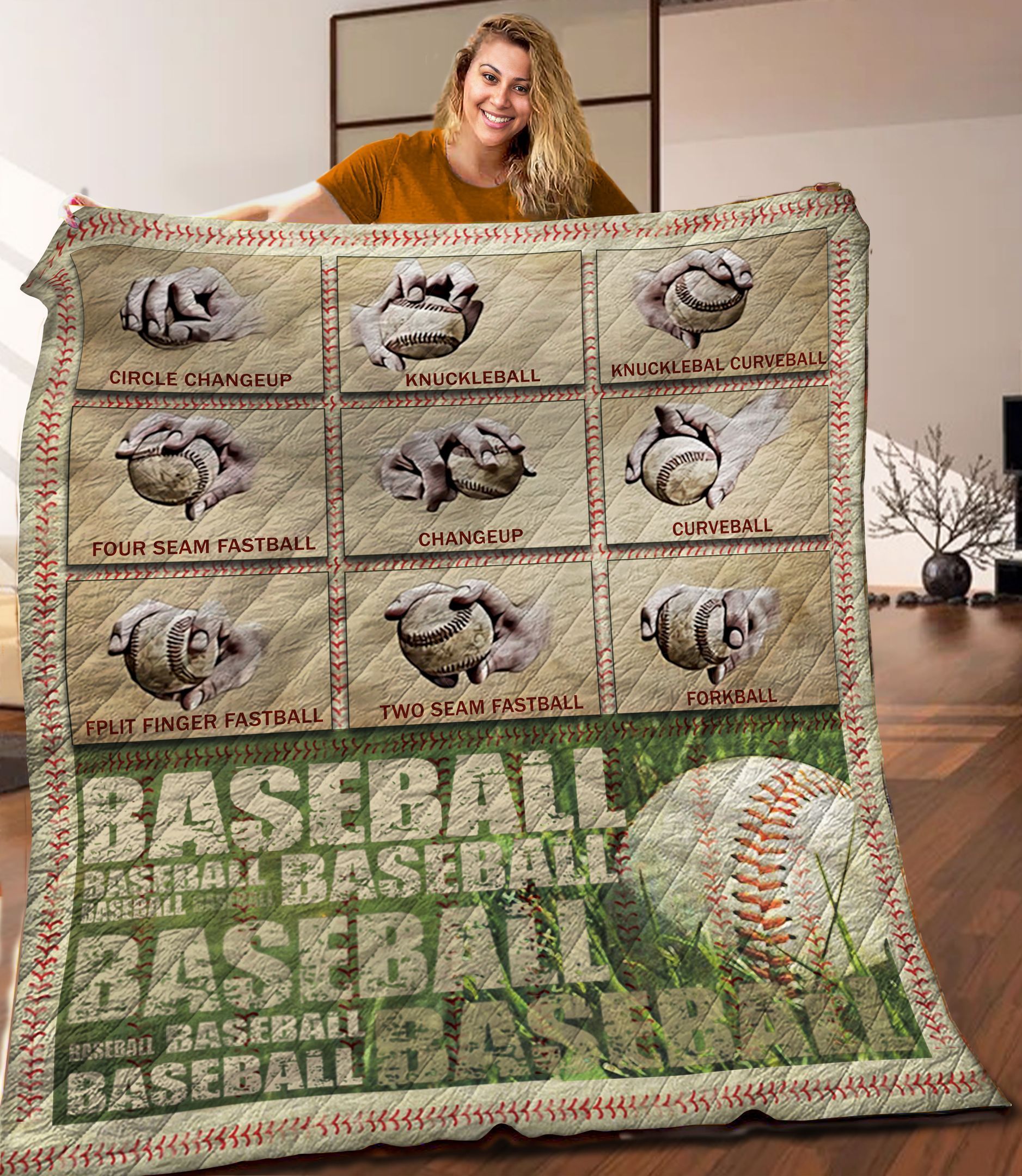Baseball Quilt Blanket C9B030328TY