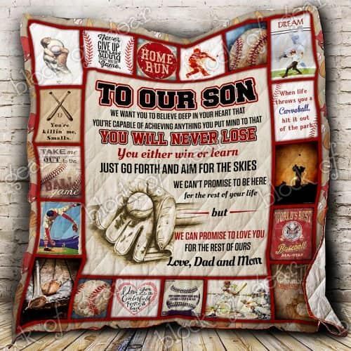 Baseball Son Love Dad And Mom CL2100053MDQ Quilt Blanket