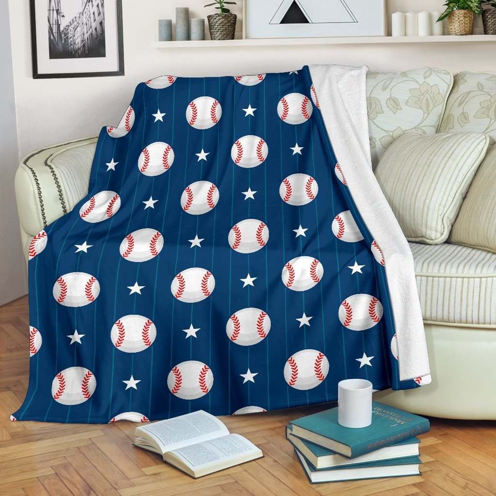 Baseball Star Sherpa Fleece Blanket