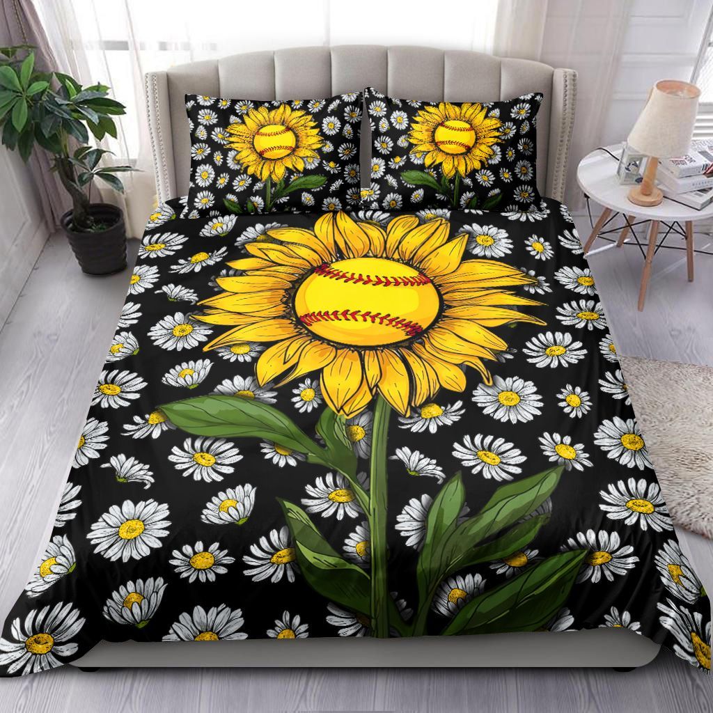 Baseball Sunflower Bedding Set