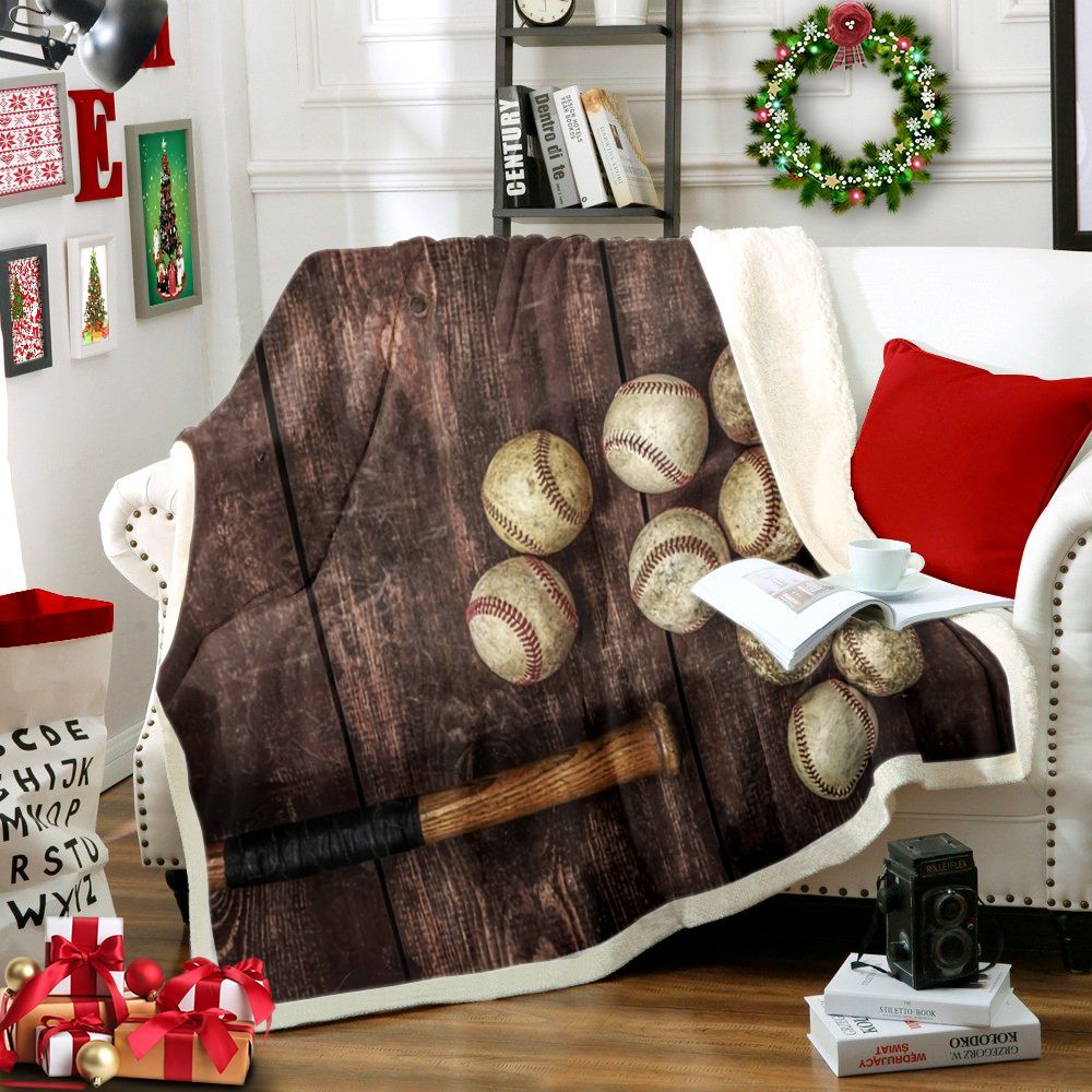 Baseball Sherpa Fleece Blanket