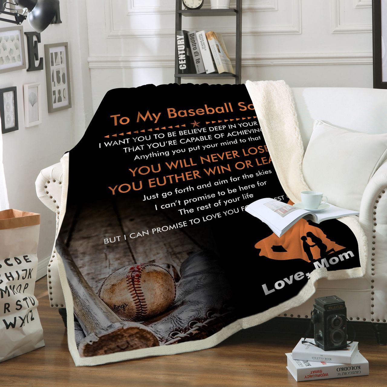 Baseball To My Baseball Son Sherpa Fleece Blanket
