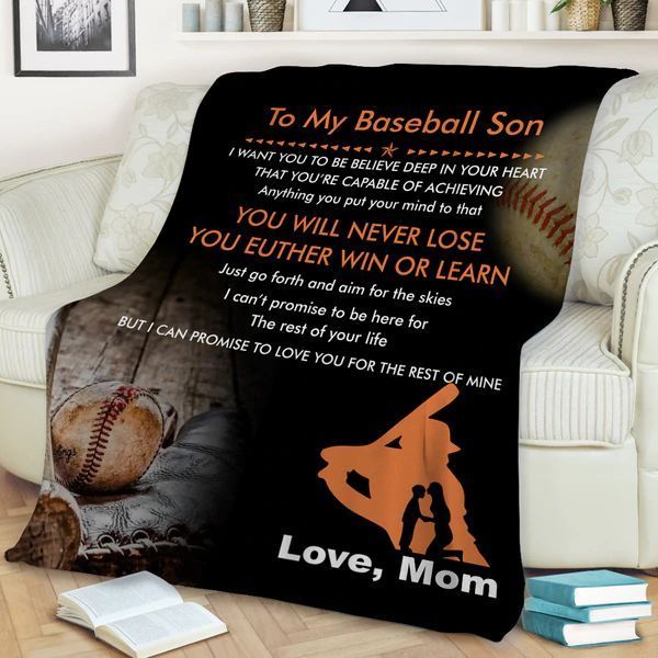 Baseball To My Baseball Son Sherpa Fleece Blanket