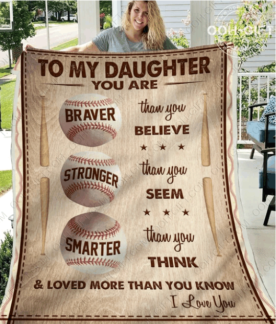 Baseball To My Daughter Sherpa Fleece Blanket