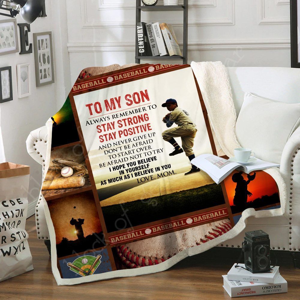 Baseball, To My Son Sherpa Fleece Blanket