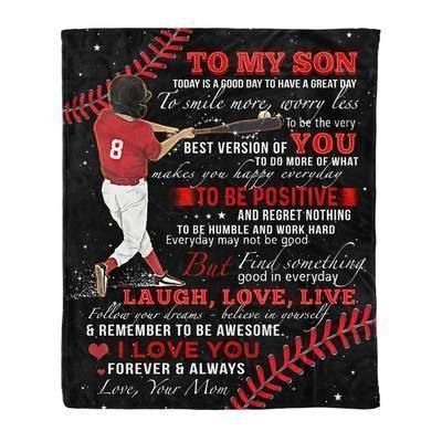 Baseball To My Son Sherpa Fleece Blanket