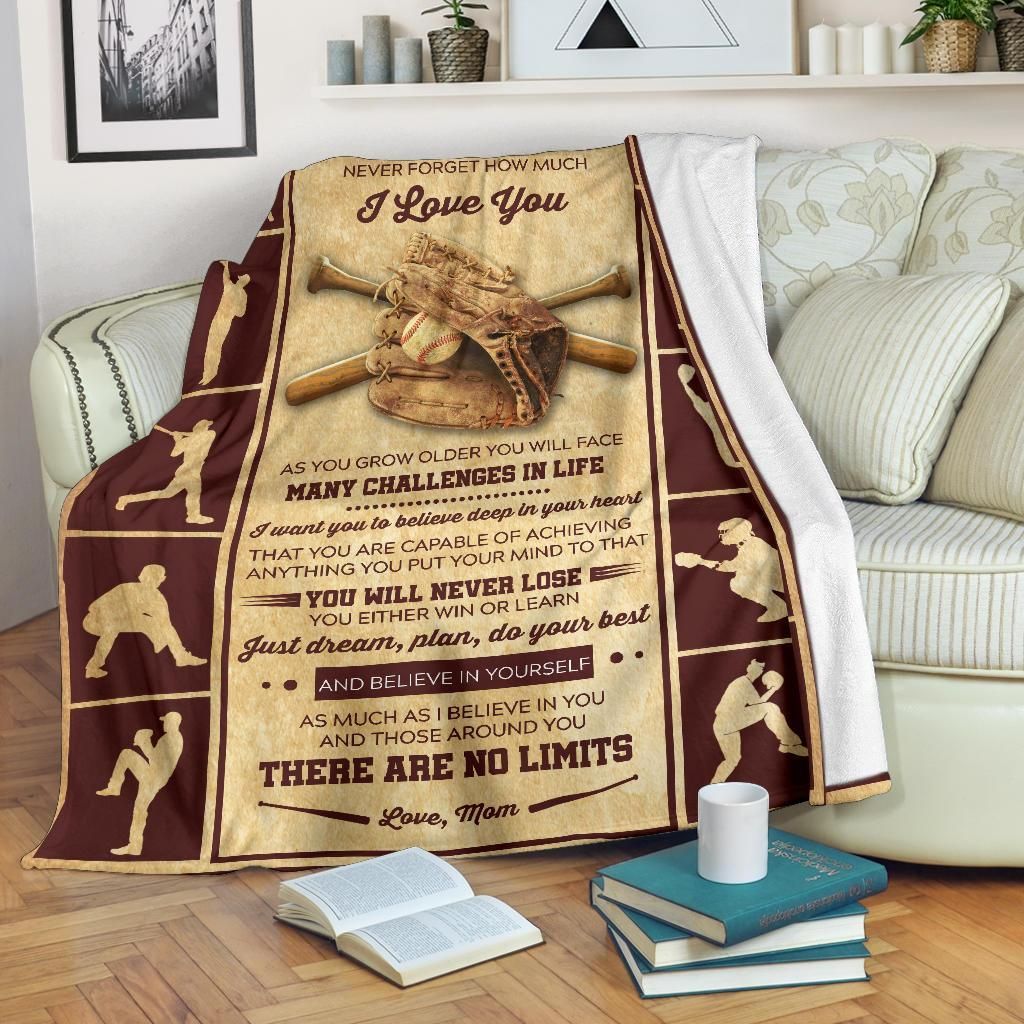 Baseball To My Son Sherpa Fleece Blanket