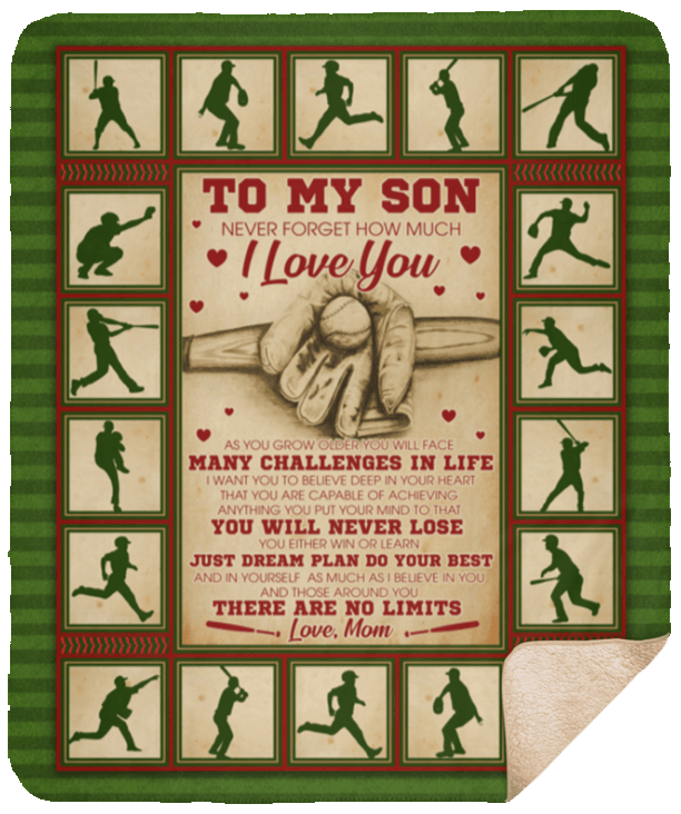Baseball To My Son Sherpa Fleece Blanket