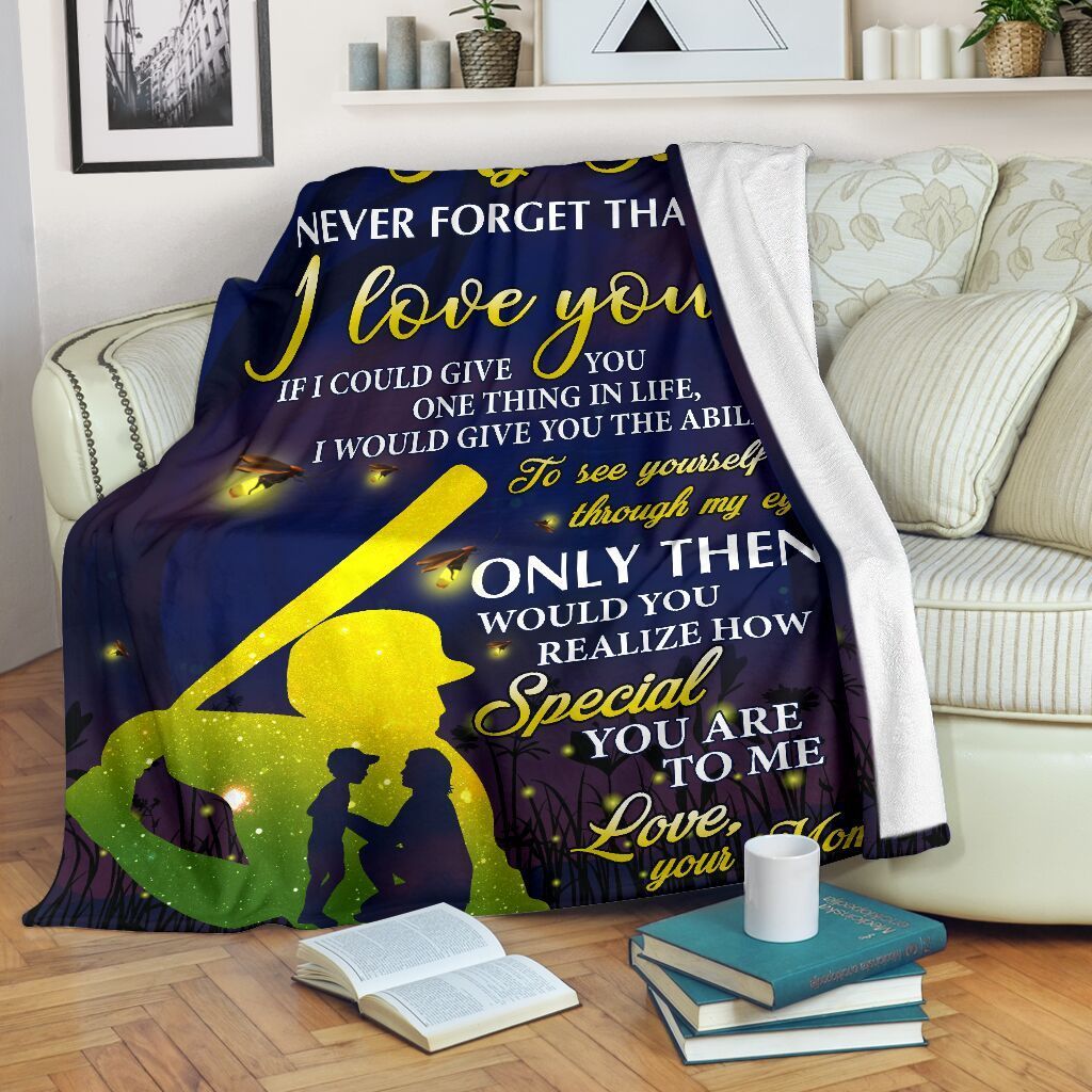 Baseball To My Son Sherpa Fleece Blanket