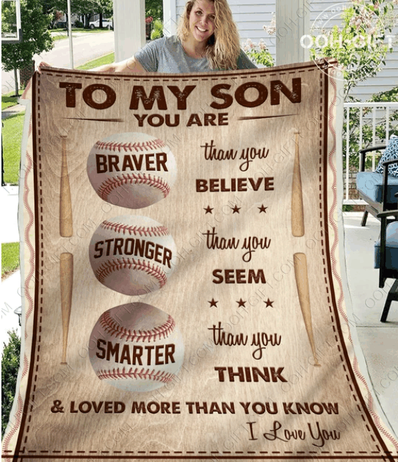 Baseball To My Son Sherpa Fleece Blanket